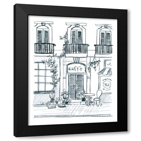 Italian Street Sketch III Black Modern Wood Framed Art Print by Vess, June Erica