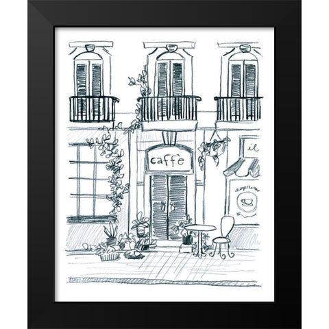 Italian Street Sketch III Black Modern Wood Framed Art Print by Vess, June Erica