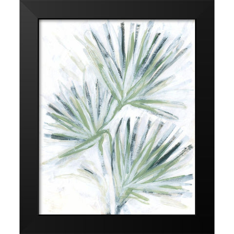Palm Frond Fresco I Black Modern Wood Framed Art Print by Vess, June Erica