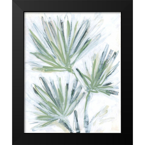 Palm Frond Fresco II Black Modern Wood Framed Art Print by Vess, June Erica