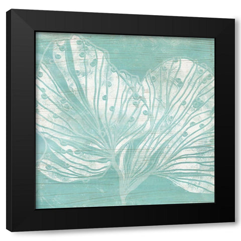 Cerulean Sea Coral II Black Modern Wood Framed Art Print by Vess, June Erica