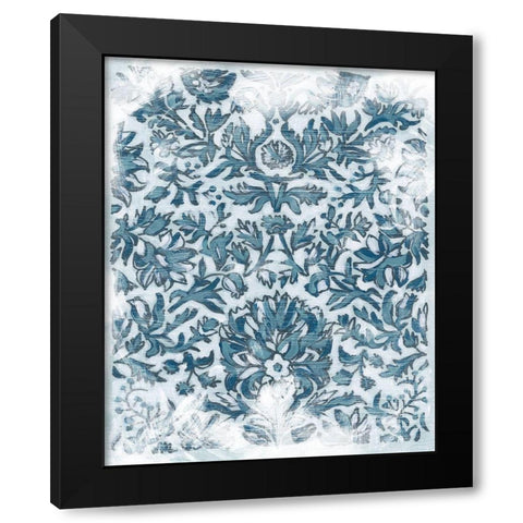 Denim Damask I Black Modern Wood Framed Art Print with Double Matting by Vess, June Erica