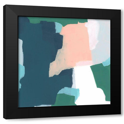 Bounding Blocks II Black Modern Wood Framed Art Print with Double Matting by Vess, June Erica