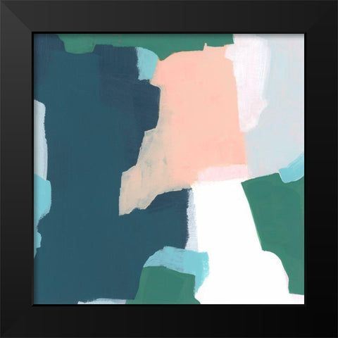 Bounding Blocks II Black Modern Wood Framed Art Print by Vess, June Erica