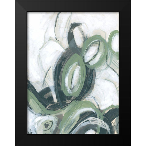 Green Cycle I Black Modern Wood Framed Art Print by Vess, June Erica