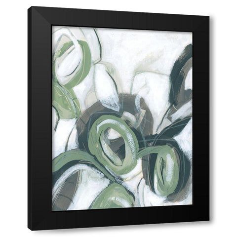 Green Cycle II Black Modern Wood Framed Art Print by Vess, June Erica