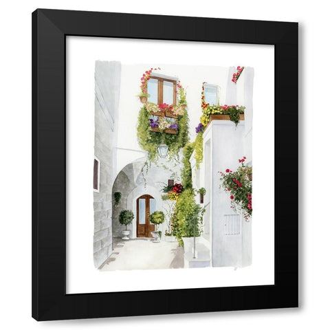 Bougainvilla Alley I Black Modern Wood Framed Art Print with Double Matting by Popp, Grace