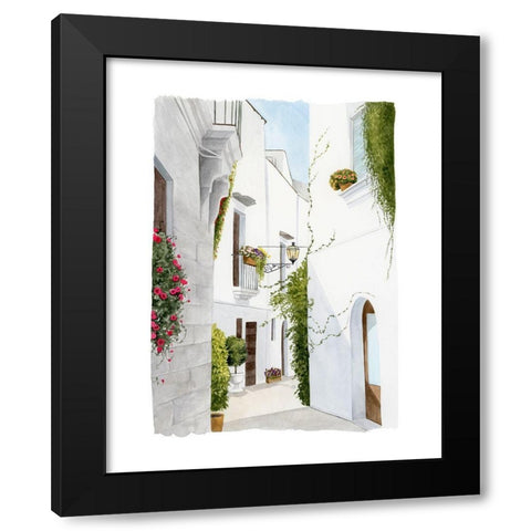 Bougainvilla Alley II Black Modern Wood Framed Art Print with Double Matting by Popp, Grace