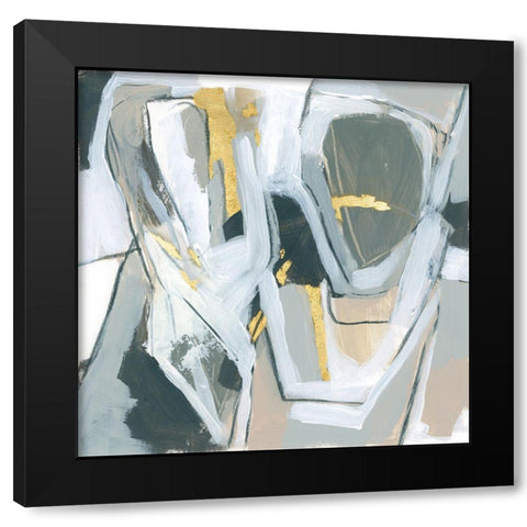 Neutral Echoes I Black Modern Wood Framed Art Print with Double Matting by Vess, June Erica