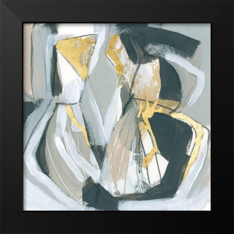 Neutral Echoes II Black Modern Wood Framed Art Print by Vess, June Erica