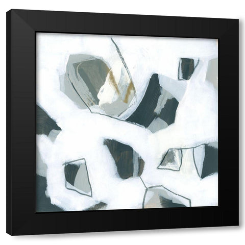 Marble Flecks I Black Modern Wood Framed Art Print by Vess, June Erica
