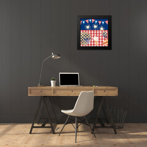 Sizzlin Fourth of July II Black Modern Wood Framed Art Print by Longley, Alicia