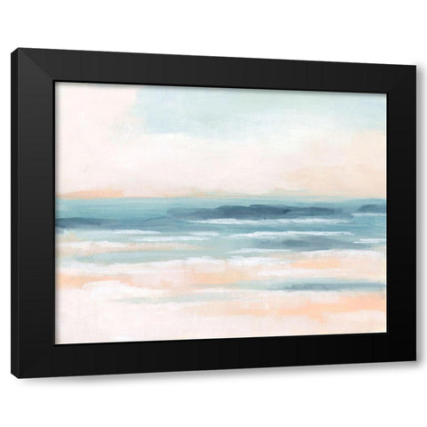 Surf Blush I Black Modern Wood Framed Art Print by Vess, June Erica