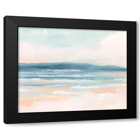 Surf Blush II Black Modern Wood Framed Art Print by Vess, June Erica