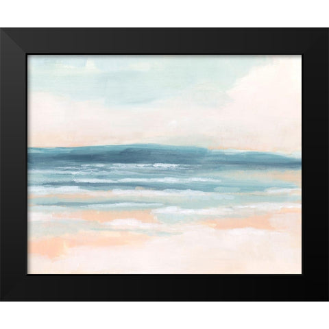 Surf Blush II Black Modern Wood Framed Art Print by Vess, June Erica