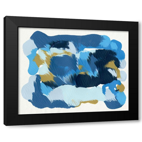 Blue Overture I Black Modern Wood Framed Art Print with Double Matting by Caroline, Emma