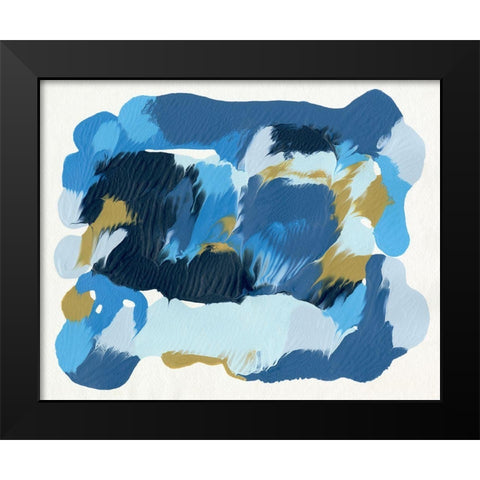 Blue Overture II Black Modern Wood Framed Art Print by Caroline, Emma