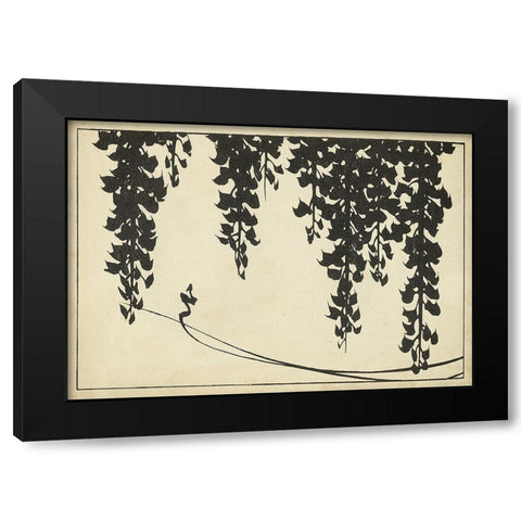 Japanese Wisteria II A Black Modern Wood Framed Art Print with Double Matting by Unknown