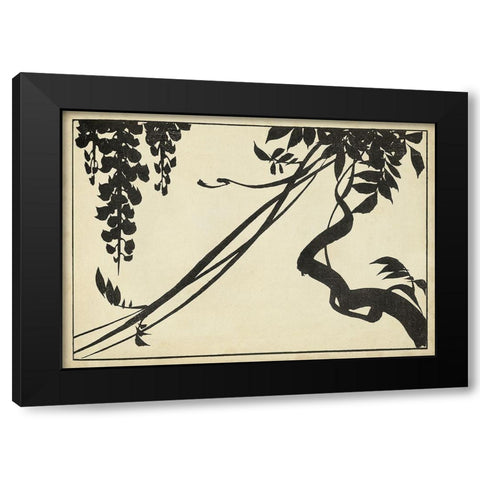 Japanese Wisteria II B Black Modern Wood Framed Art Print with Double Matting by Unknown