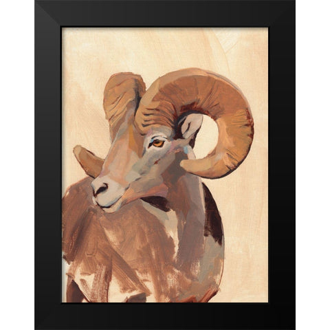 Ochre Ram II Black Modern Wood Framed Art Print by Green, Jacob