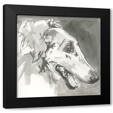 A Very Neutral Modern Dog I Black Modern Wood Framed Art Print with Double Matting by Cartissi