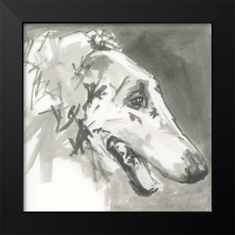 A Very Neutral Modern Dog I Black Modern Wood Framed Art Print by Cartissi