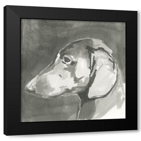 A Very Neutral Modern Dog II Black Modern Wood Framed Art Print by Cartissi