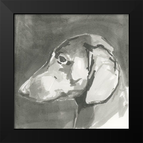 A Very Neutral Modern Dog II Black Modern Wood Framed Art Print by Cartissi