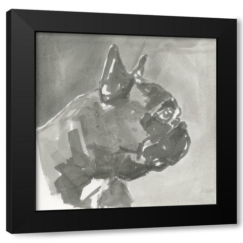 A Very Neutral Modern Dog III Black Modern Wood Framed Art Print with Double Matting by Cartissi