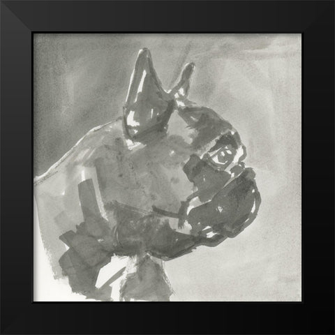 A Very Neutral Modern Dog III Black Modern Wood Framed Art Print by Cartissi