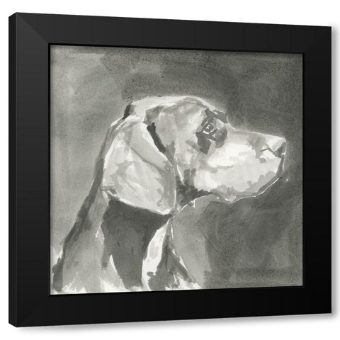 A Very Neutral Modern Dog IV Black Modern Wood Framed Art Print by Cartissi
