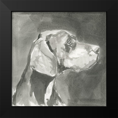 A Very Neutral Modern Dog IV Black Modern Wood Framed Art Print by Cartissi