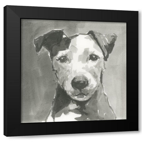 A Very Neutral Modern Dog VI Black Modern Wood Framed Art Print by Cartissi
