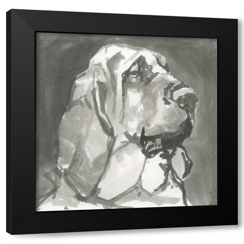 A Very Neutral Modern Dog VII Black Modern Wood Framed Art Print by Cartissi