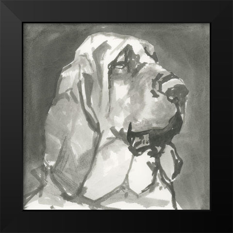 A Very Neutral Modern Dog VII Black Modern Wood Framed Art Print by Cartissi