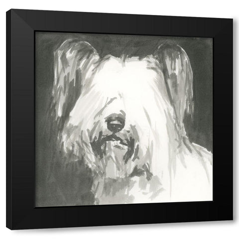 A Very Neutral Modern Dog VIII Black Modern Wood Framed Art Print with Double Matting by Cartissi