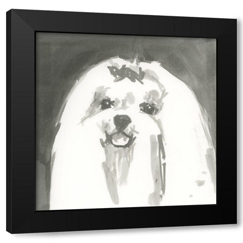 A Very Neutral Modern Dog IX Black Modern Wood Framed Art Print by Cartissi
