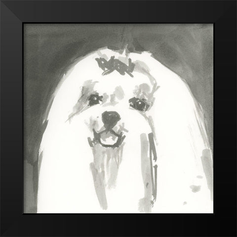 A Very Neutral Modern Dog IX Black Modern Wood Framed Art Print by Cartissi