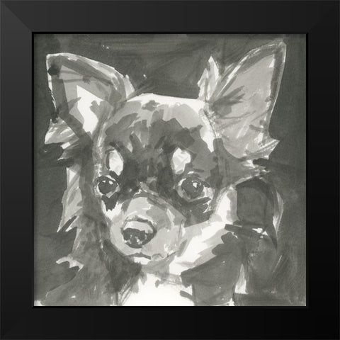 A Very Neutral Modern Dog XI Black Modern Wood Framed Art Print by Cartissi