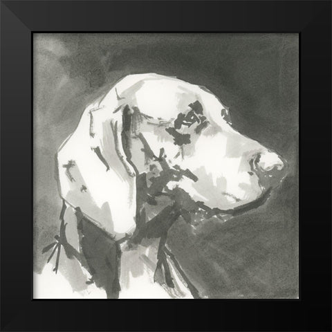 A Very Neutral Modern Dog XII Black Modern Wood Framed Art Print by Cartissi