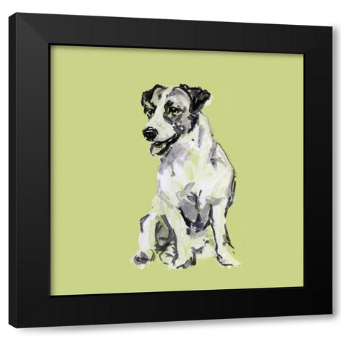 A Very Pop Modern Dog III Black Modern Wood Framed Art Print with Double Matting by Cartissi