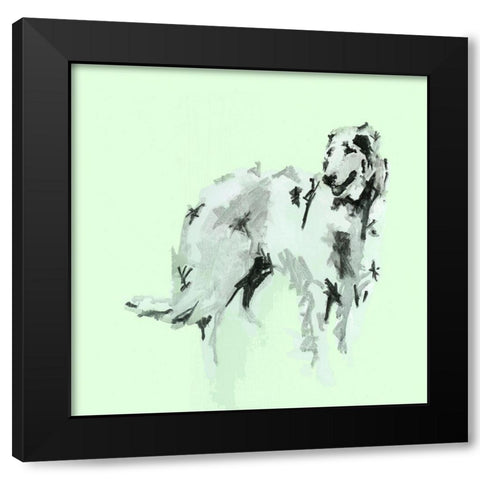 A Very Pop Modern Dog VI Black Modern Wood Framed Art Print by Cartissi