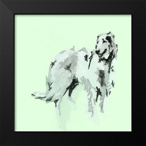 A Very Pop Modern Dog VI Black Modern Wood Framed Art Print by Cartissi