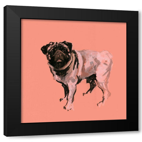 A Very Pop Modern Dog VII Black Modern Wood Framed Art Print with Double Matting by Cartissi