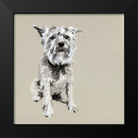 A Very Pastel Modern Dog I Black Modern Wood Framed Art Print by Cartissi
