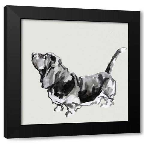 A Very Pastel Modern Dog IV Black Modern Wood Framed Art Print with Double Matting by Cartissi