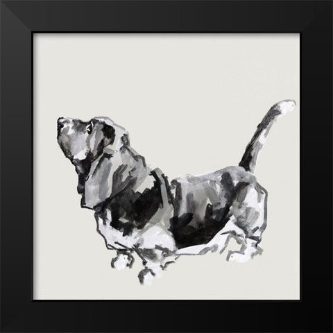 A Very Pastel Modern Dog IV Black Modern Wood Framed Art Print by Cartissi