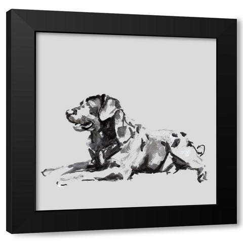 A Very Pastel Modern Dog V Black Modern Wood Framed Art Print with Double Matting by Cartissi