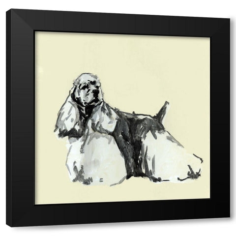 A Very Pastel Modern Dog VII Black Modern Wood Framed Art Print with Double Matting by Cartissi