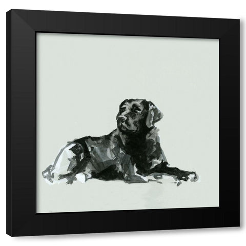 A Very Pastel Modern Dog VIII Black Modern Wood Framed Art Print with Double Matting by Cartissi